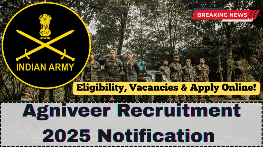 Agniveer Recruitment 2025 Notification – Eligibility, Vacancies & Apply Online